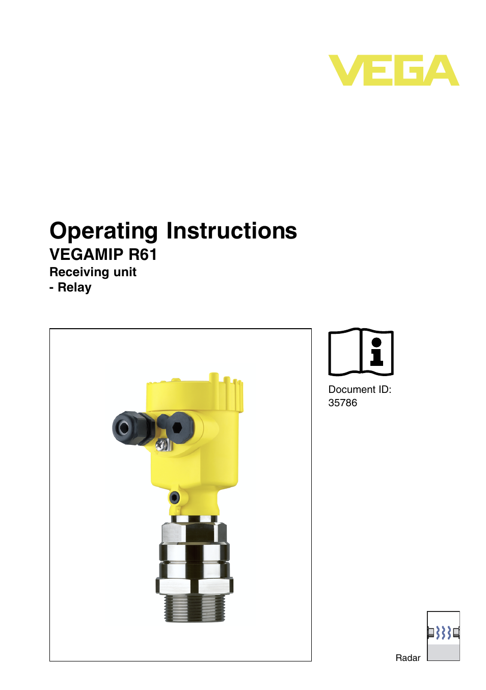 VEGA VEGAMIP R61 Receiving unit - Relay User Manual | 48 pages