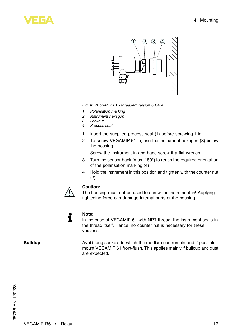 VEGA VEGAMIP R61 Receiving unit - Relay User Manual | Page 17 / 48