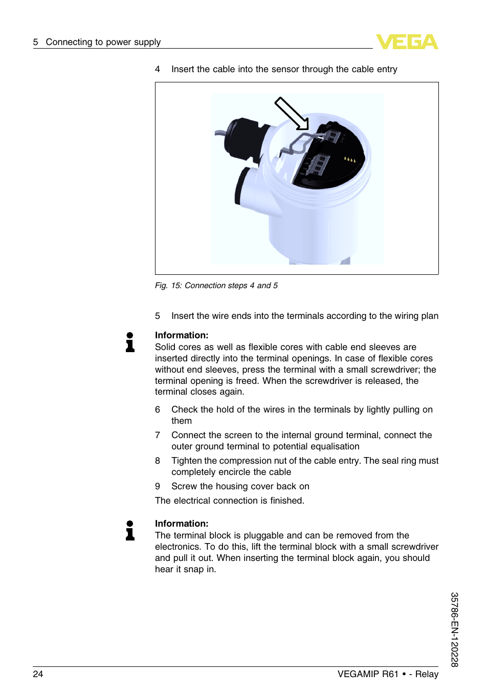 VEGA VEGAMIP R61 Receiving unit - Relay User Manual | Page 24 / 48