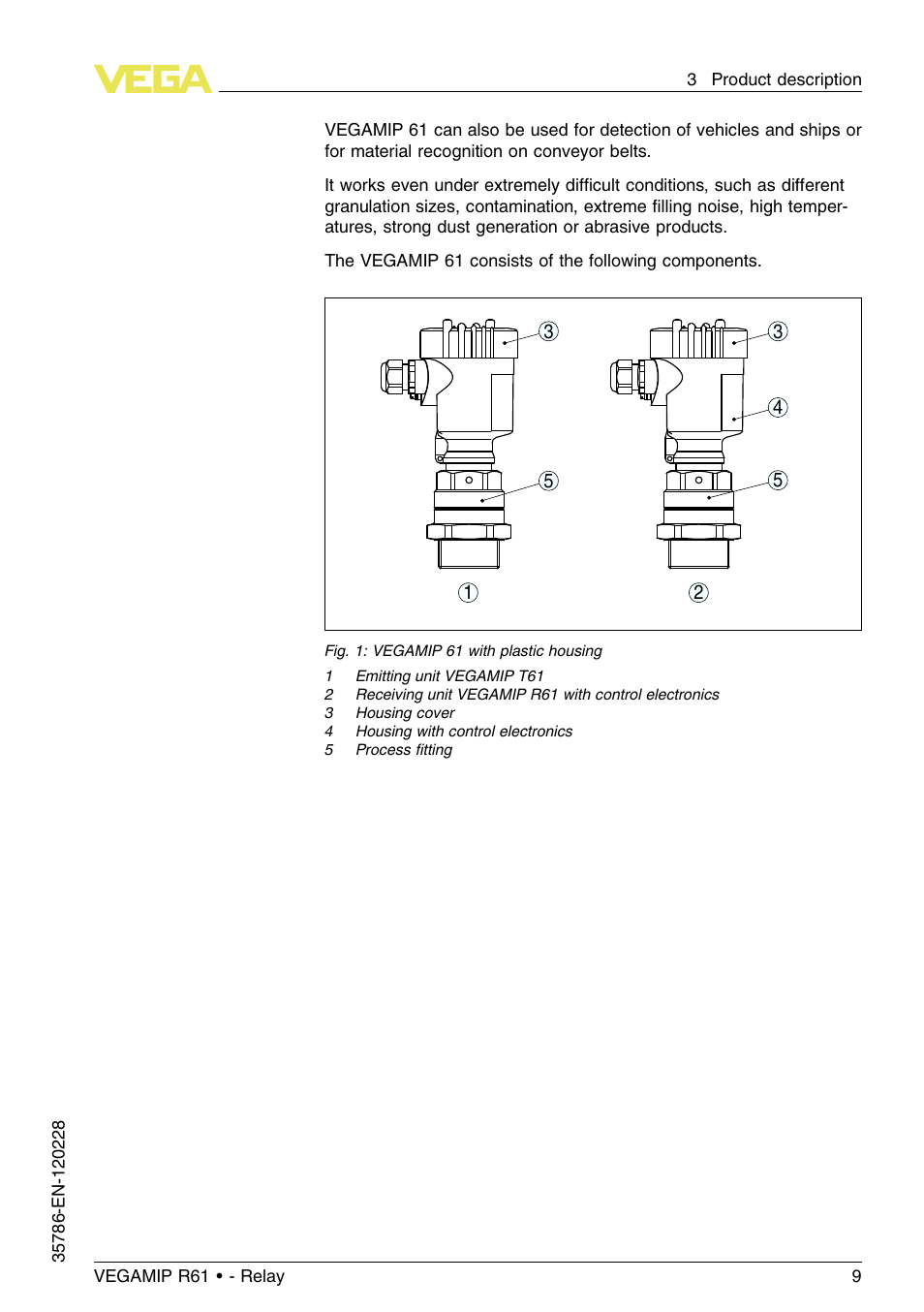 VEGA VEGAMIP R61 Receiving unit - Relay User Manual | Page 9 / 48