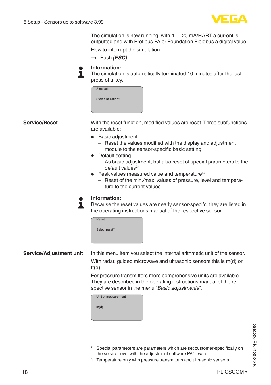VEGA PLICSCOM User Manual | Page 18 / 44