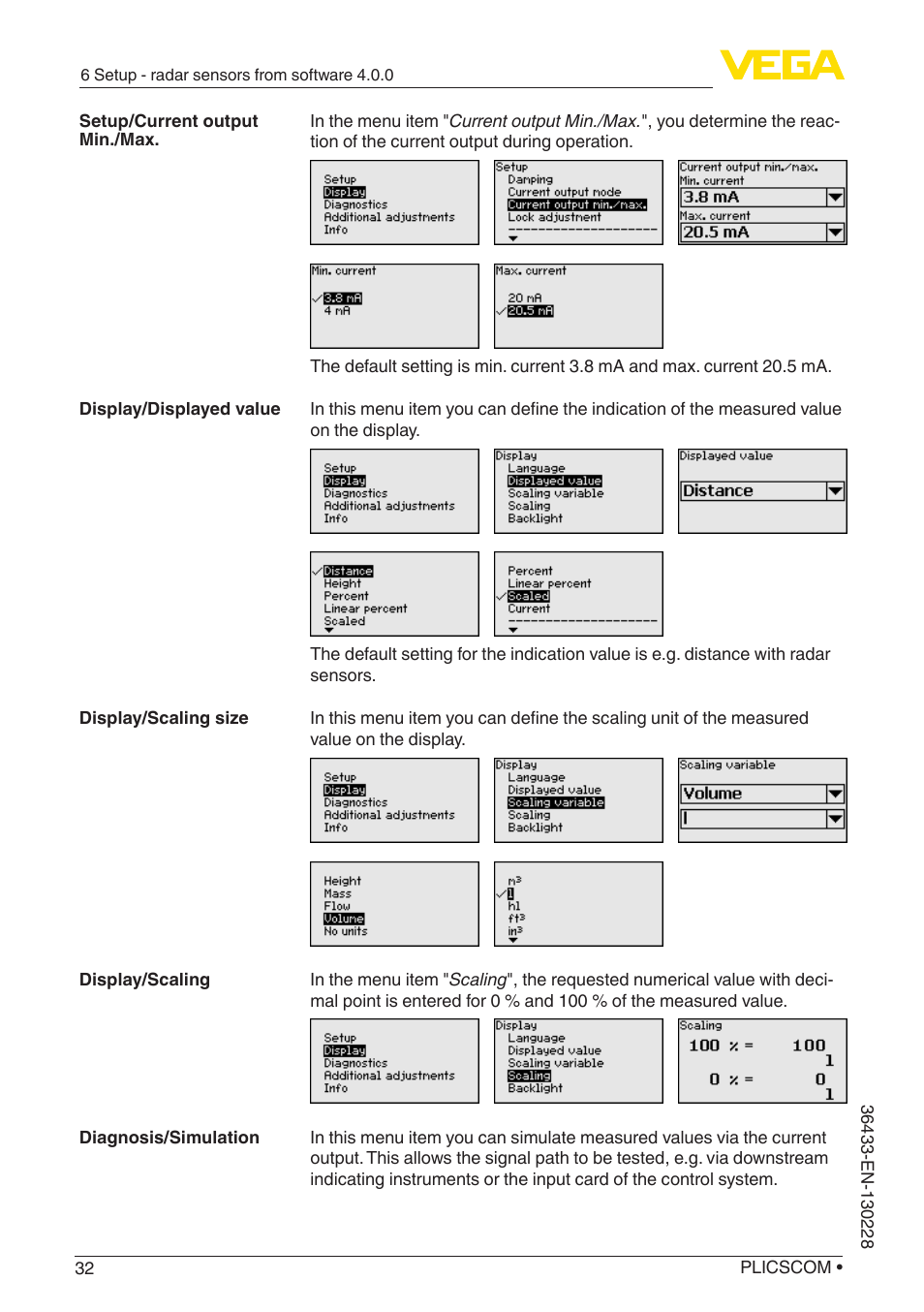 VEGA PLICSCOM User Manual | Page 32 / 44