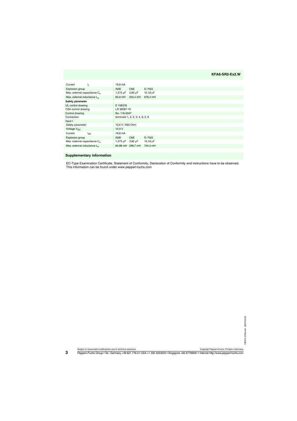 VEGA KFA6-SR2-Ex2.W User Manual | Page 3 / 3