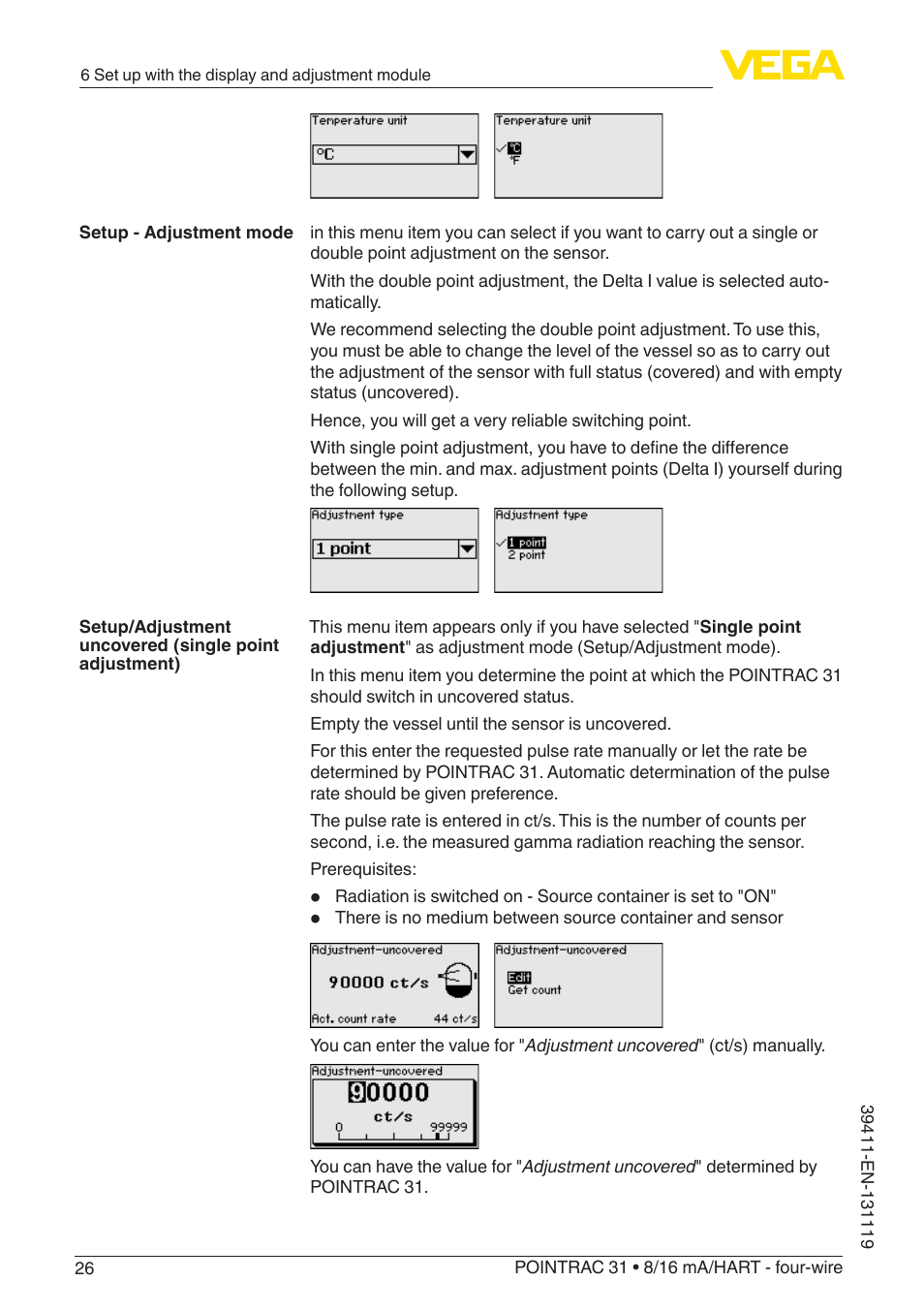 VEGA POINTRAC 31 8_16 mA_HART - four-wire User Manual | Page 26 / 56
