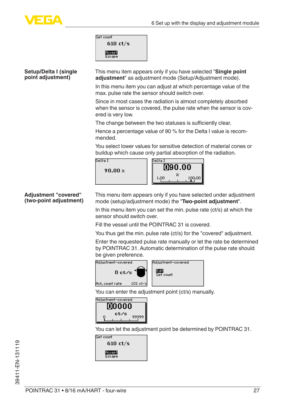 VEGA POINTRAC 31 8_16 mA_HART - four-wire User Manual | Page 27 / 56