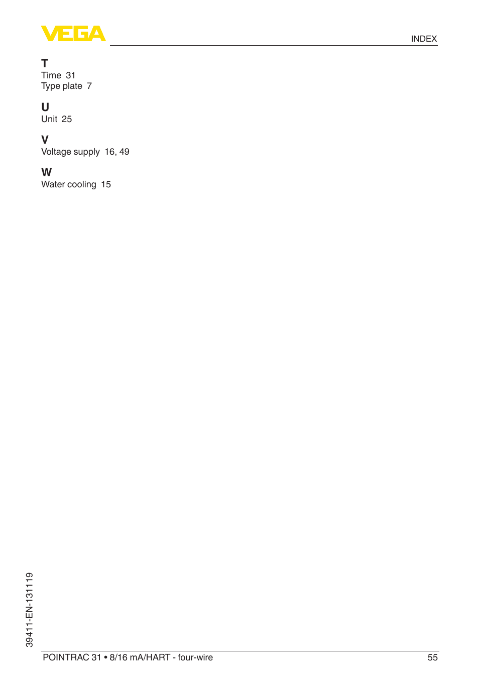 VEGA POINTRAC 31 8_16 mA_HART - four-wire User Manual | Page 55 / 56