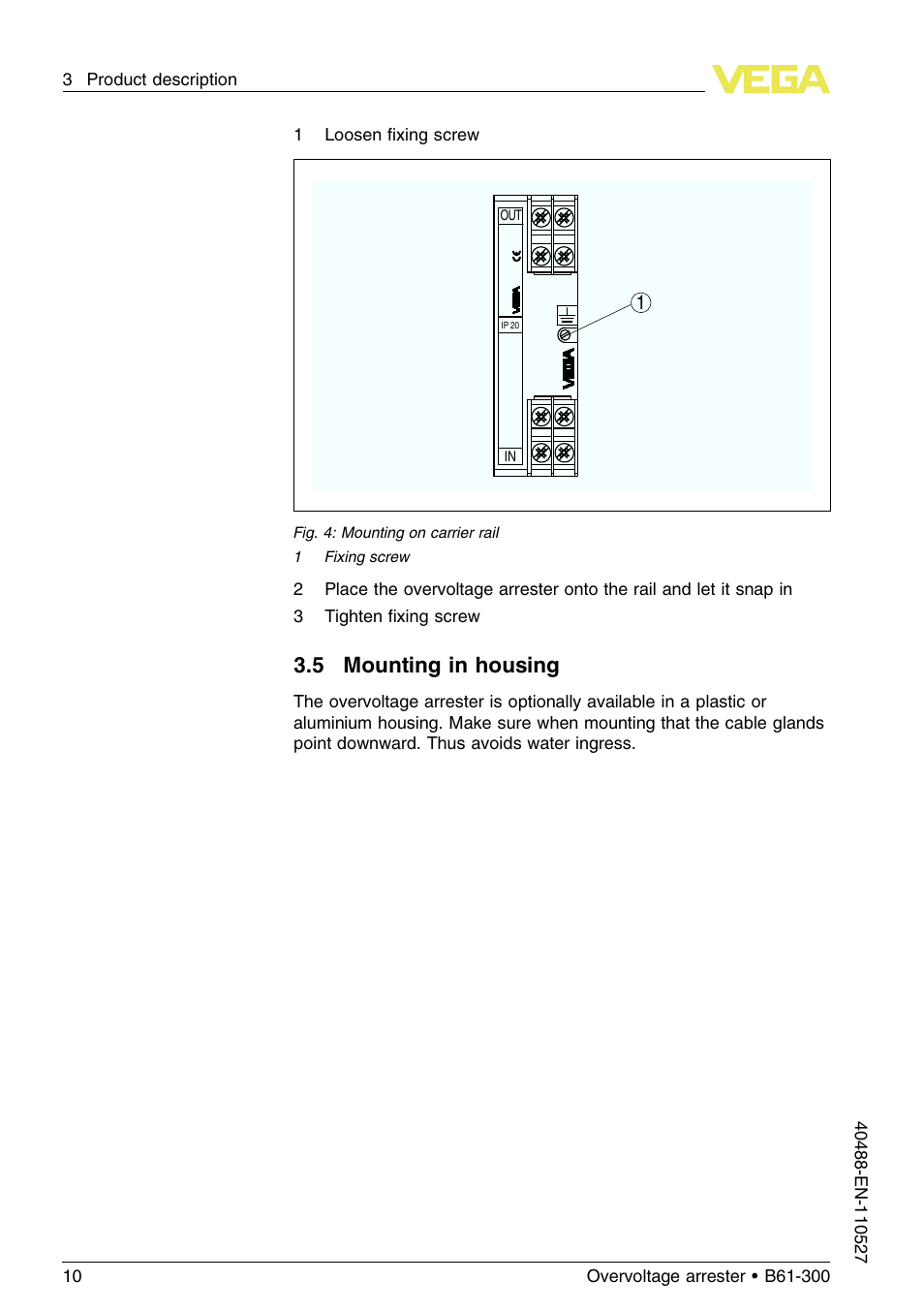 5 mounting in housing | VEGA B61-300 User Manual | Page 10 / 20