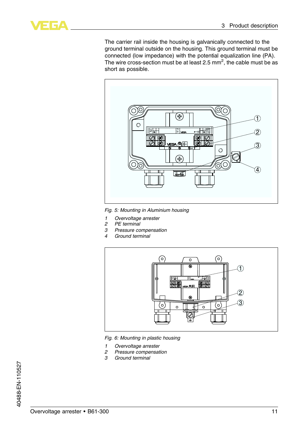 The cable must be as short as possible | VEGA B61-300 User Manual | Page 11 / 20