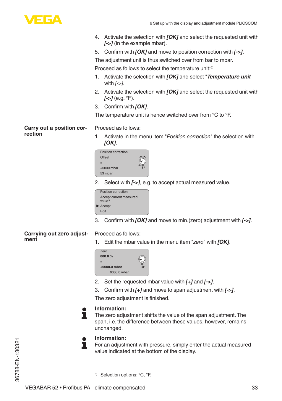 VEGA VEGABAR 52 Profibus PA - climate compensated User Manual | Page 33 / 76