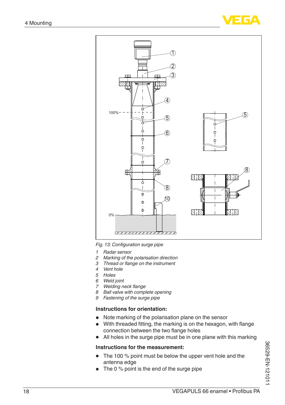 VEGA VEGAPULS 66 (≥ 2.0.0 - ≥ 4.0.0) enamel Profibus PA User Manual | Page 18 / 76