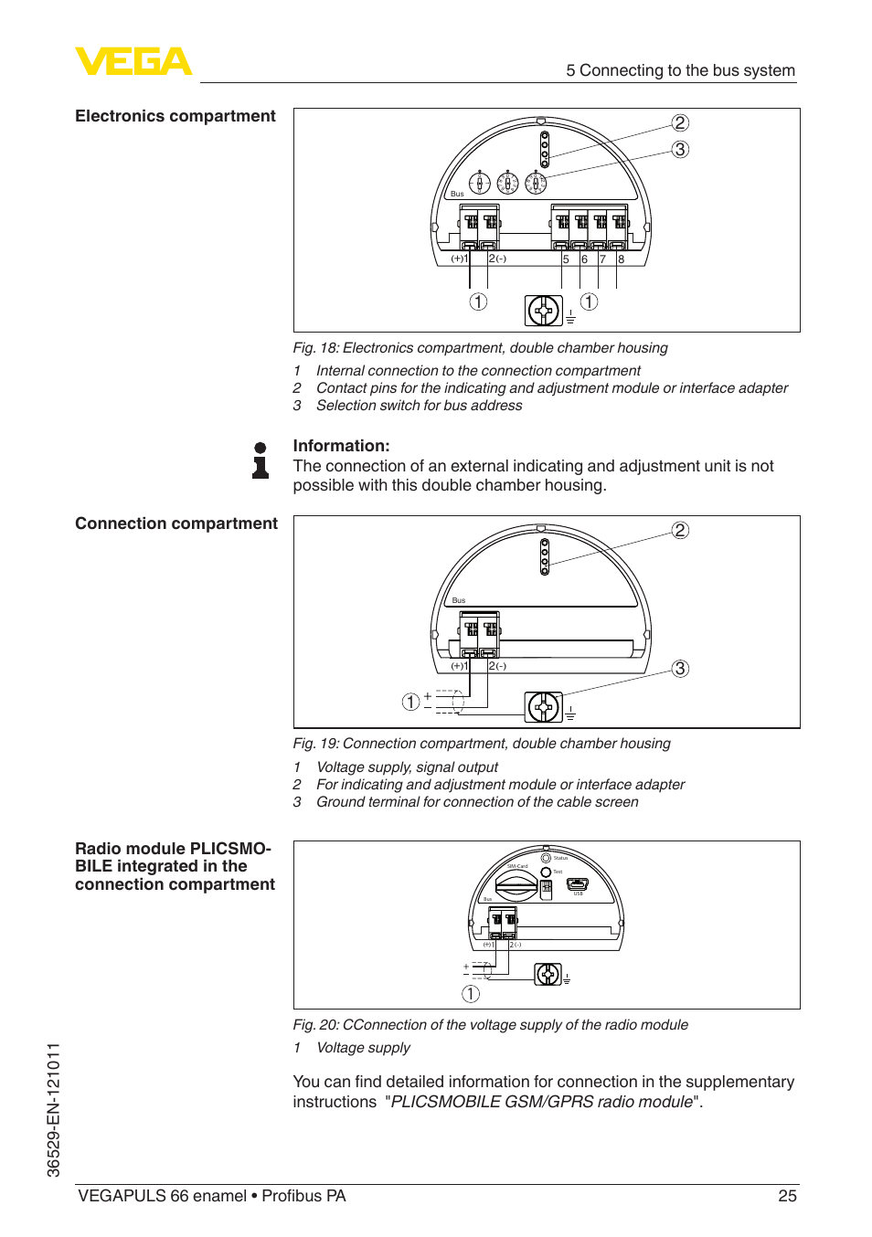 VEGA VEGAPULS 66 (≥ 2.0.0 - ≥ 4.0.0) enamel Profibus PA User Manual | Page 25 / 76