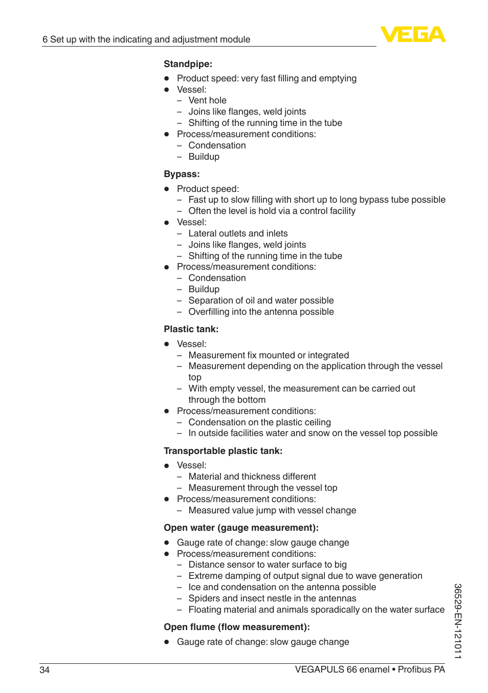 VEGA VEGAPULS 66 (≥ 2.0.0 - ≥ 4.0.0) enamel Profibus PA User Manual | Page 34 / 76