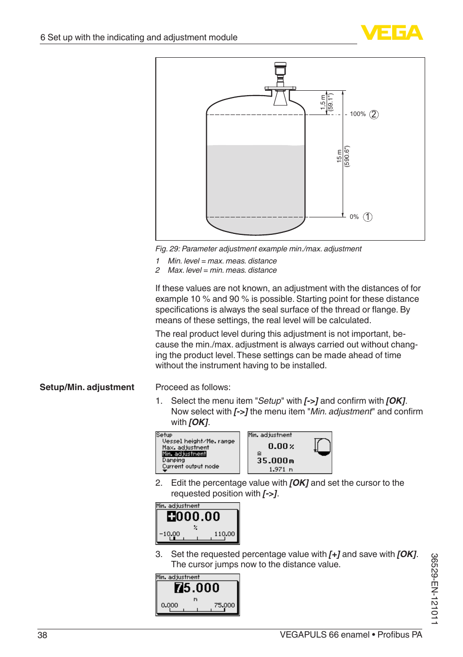 VEGA VEGAPULS 66 (≥ 2.0.0 - ≥ 4.0.0) enamel Profibus PA User Manual | Page 38 / 76