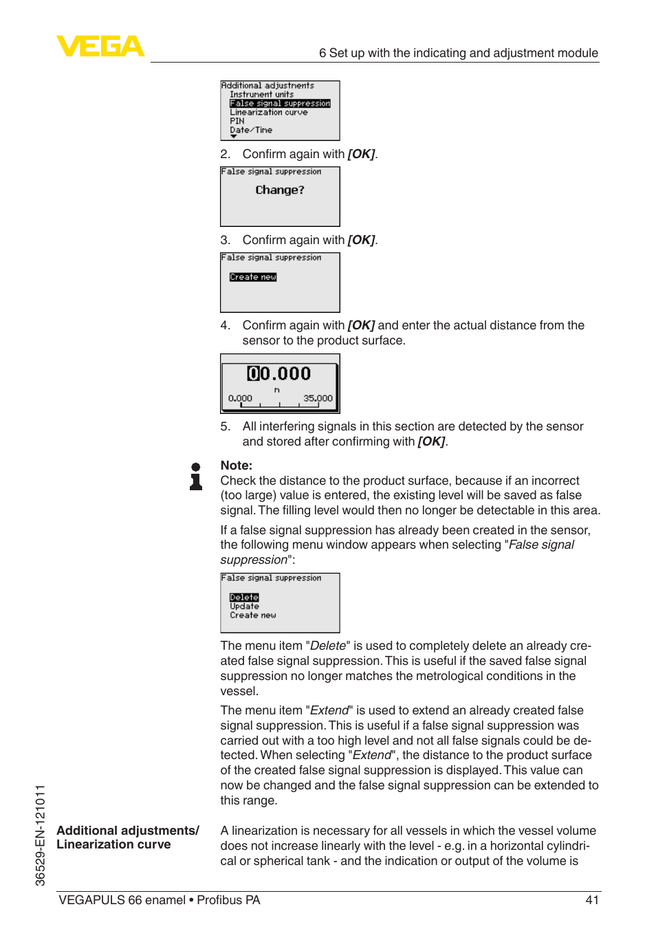 VEGA VEGAPULS 66 (≥ 2.0.0 - ≥ 4.0.0) enamel Profibus PA User Manual | Page 41 / 76