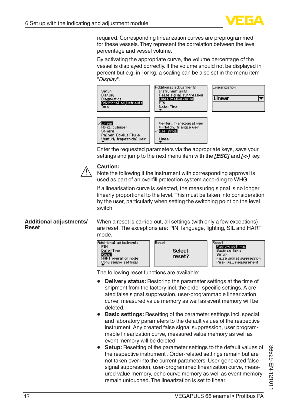 VEGA VEGAPULS 66 (≥ 2.0.0 - ≥ 4.0.0) enamel Profibus PA User Manual | Page 42 / 76