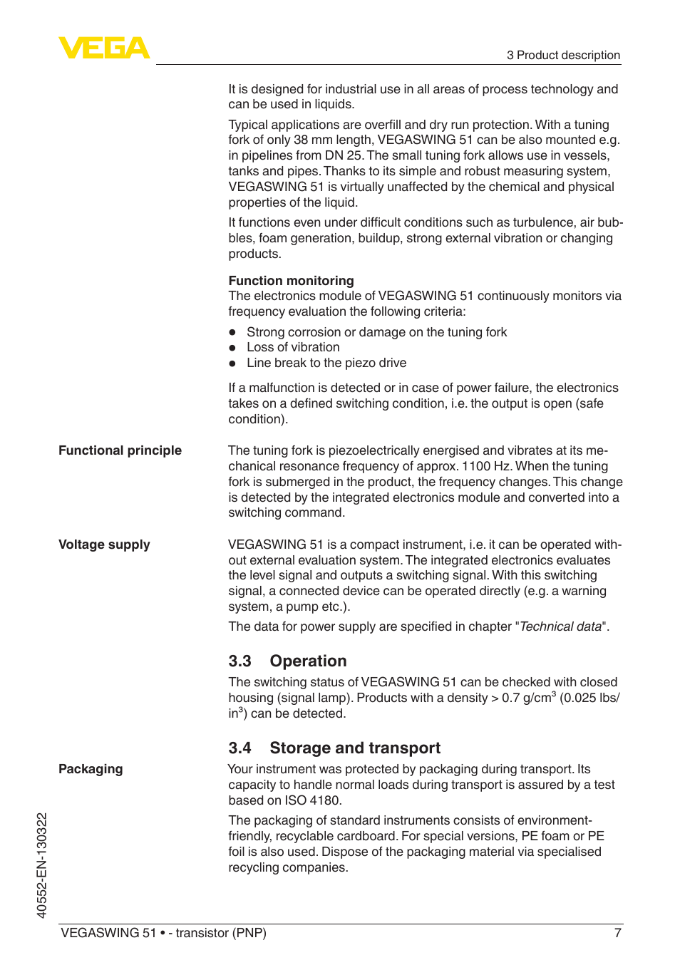 VEGA VEGASWING 51 - transistor (PNP) User Manual | Page 7 / 32