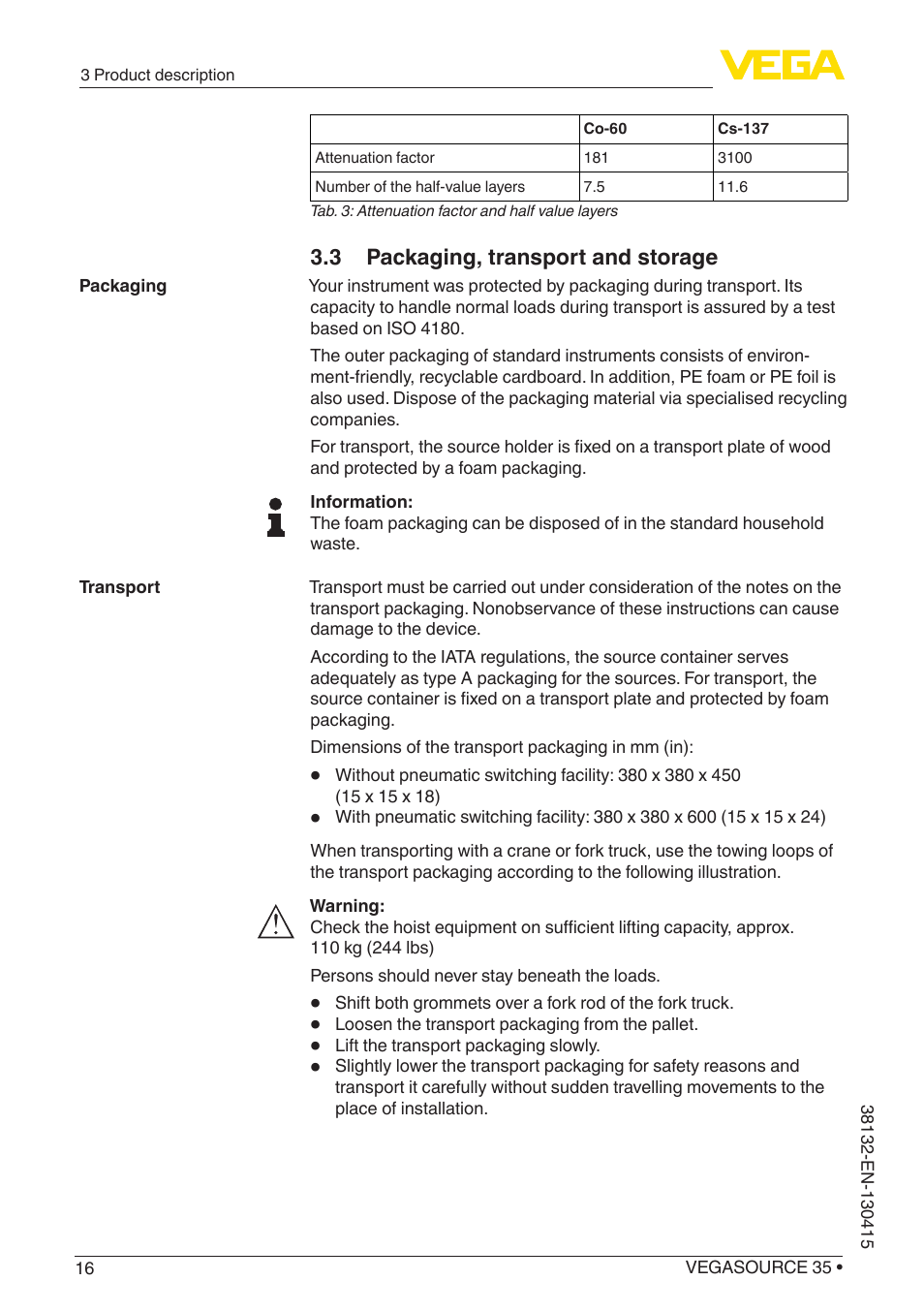 VEGA VEGASOURCE 35 User Manual | Page 16 / 64
