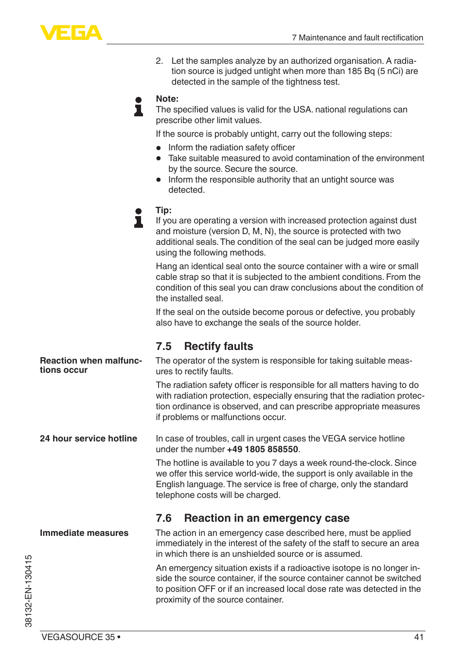 VEGA VEGASOURCE 35 User Manual | Page 41 / 64