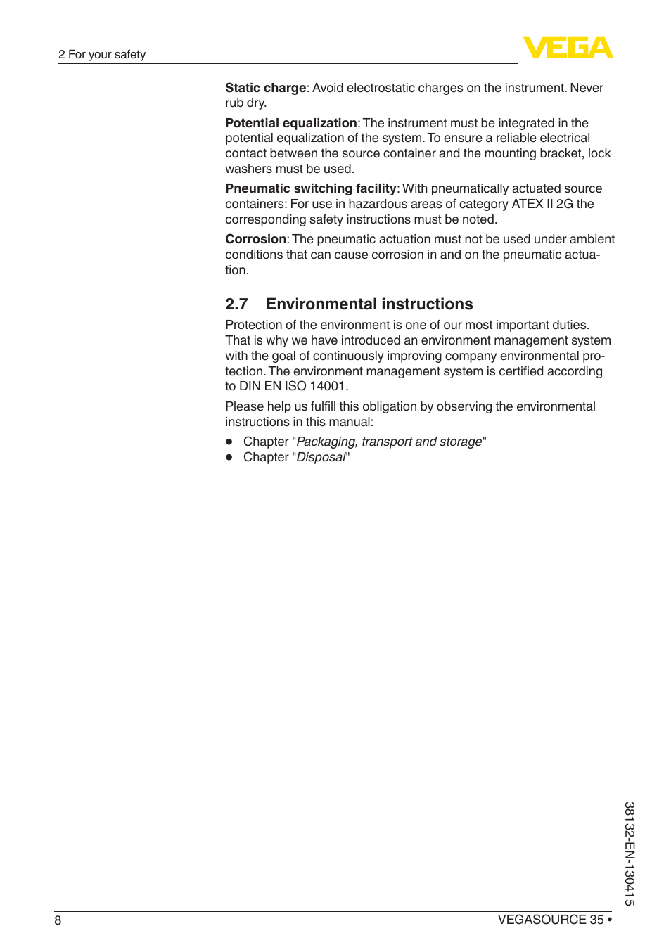 VEGA VEGASOURCE 35 User Manual | Page 8 / 64