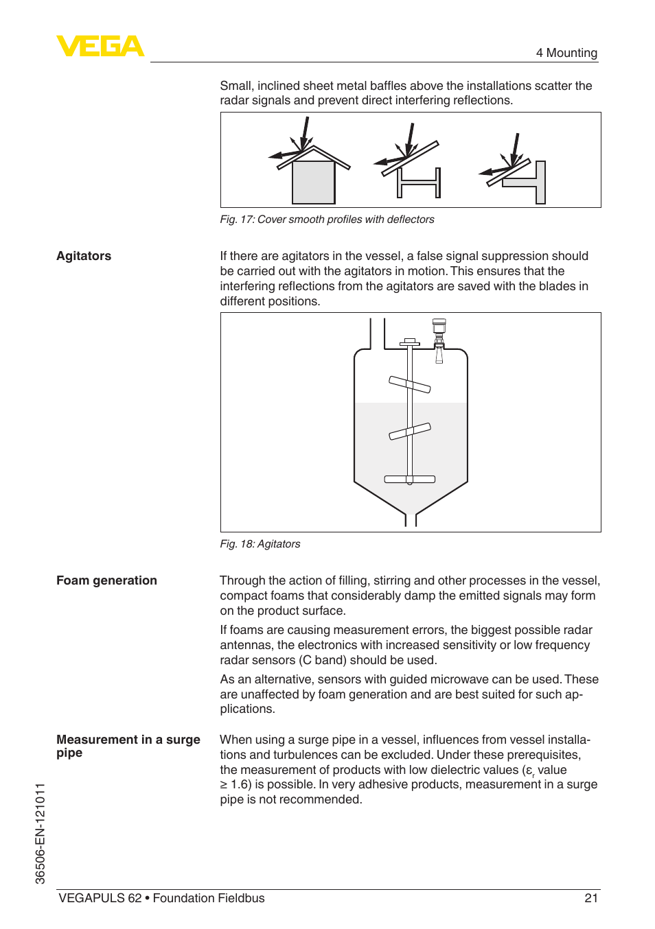 VEGA VEGAPULS 62 (≥ 2.0.0 - ≥ 4.0.0) Foundation Fieldbus User Manual | Page 21 / 88