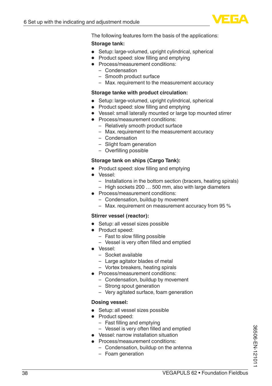 VEGA VEGAPULS 62 (≥ 2.0.0 - ≥ 4.0.0) Foundation Fieldbus User Manual | Page 38 / 88