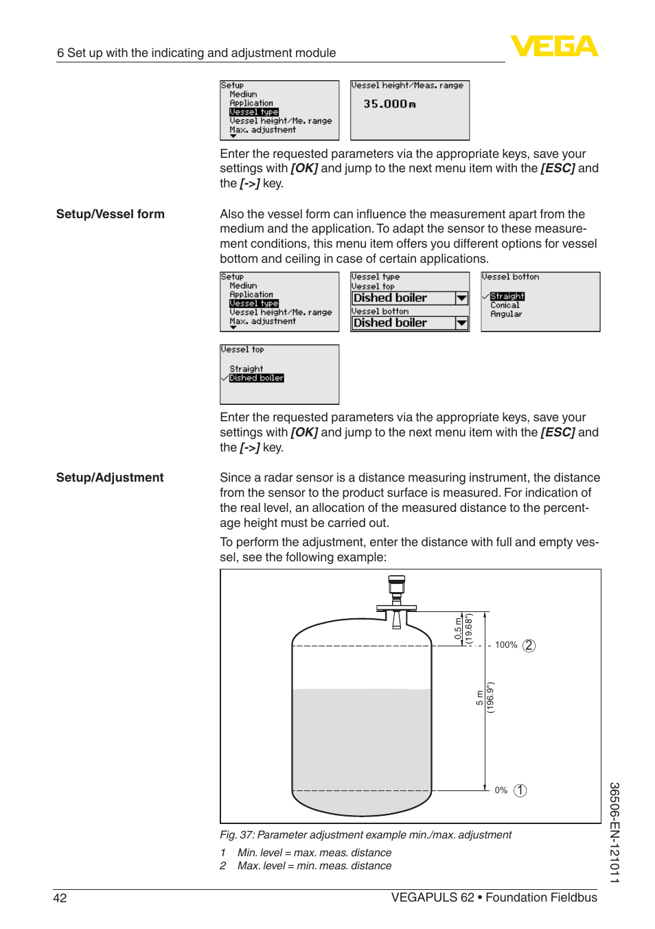 VEGA VEGAPULS 62 (≥ 2.0.0 - ≥ 4.0.0) Foundation Fieldbus User Manual | Page 42 / 88