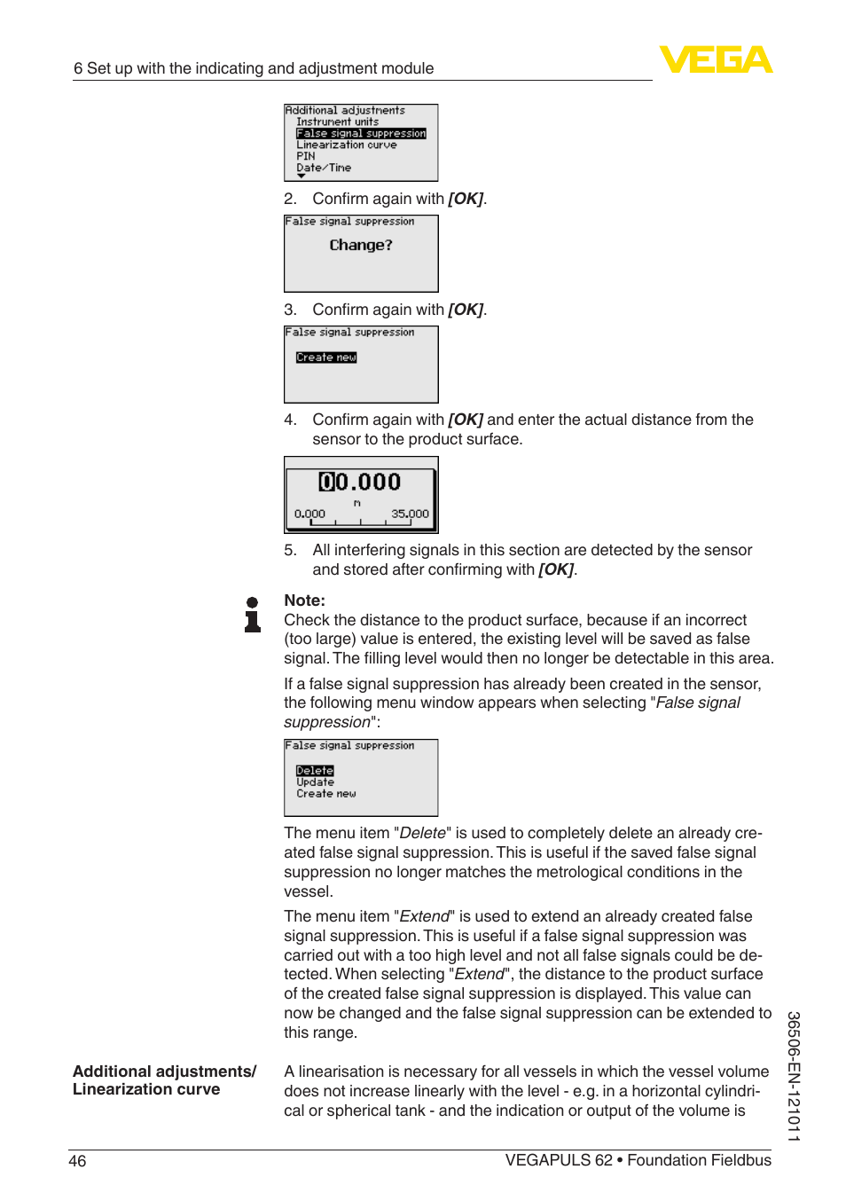 VEGA VEGAPULS 62 (≥ 2.0.0 - ≥ 4.0.0) Foundation Fieldbus User Manual | Page 46 / 88