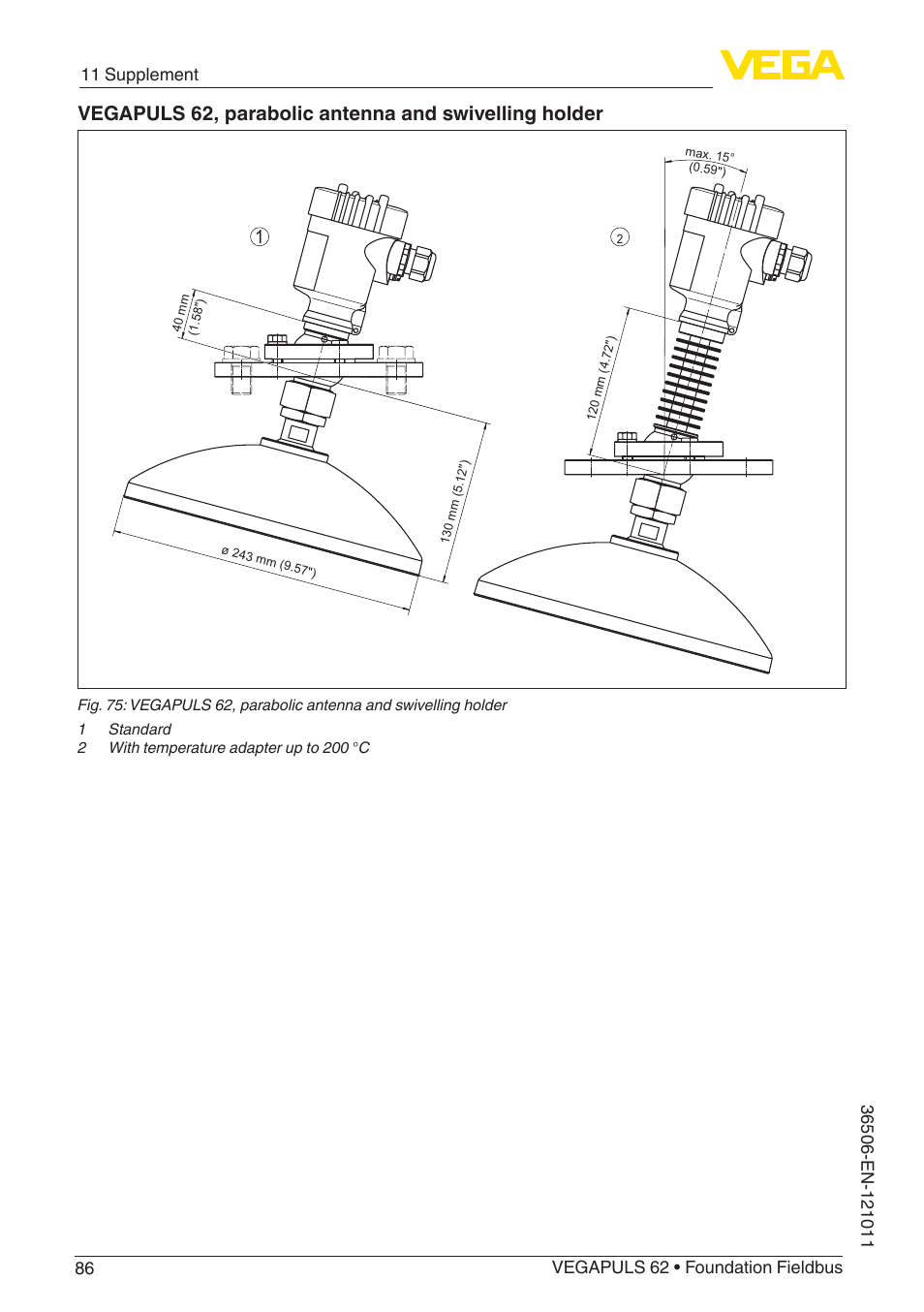 VEGA VEGAPULS 62 (≥ 2.0.0 - ≥ 4.0.0) Foundation Fieldbus User Manual | Page 86 / 88