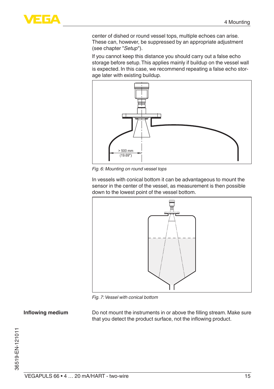 VEGA VEGAPULS 66 (≥ 2.0.0 - ≥ 4.0.0) 4 … 20 mA_HART - two-wire User Manual | Page 15 / 80