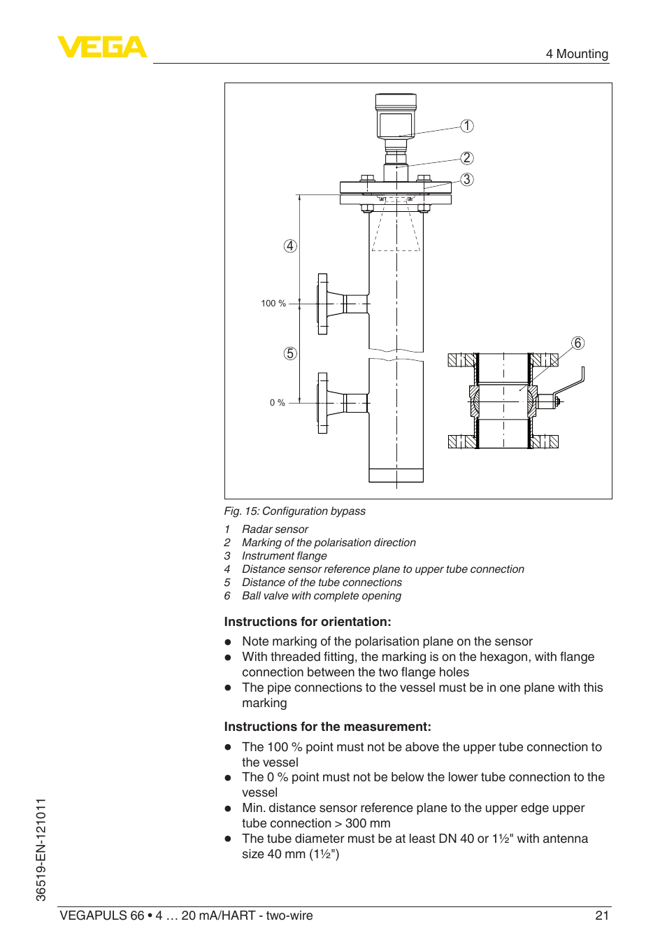 VEGA VEGAPULS 66 (≥ 2.0.0 - ≥ 4.0.0) 4 … 20 mA_HART - two-wire User Manual | Page 21 / 80