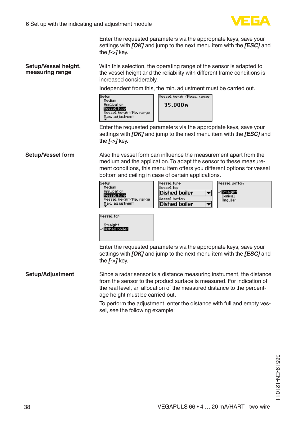 VEGA VEGAPULS 66 (≥ 2.0.0 - ≥ 4.0.0) 4 … 20 mA_HART - two-wire User Manual | Page 38 / 80