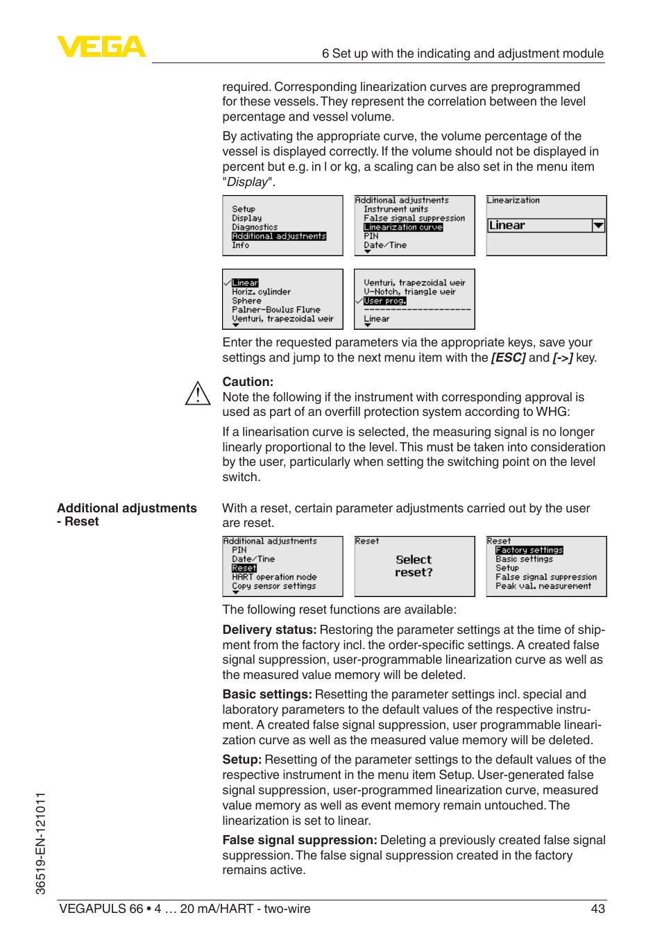 VEGA VEGAPULS 66 (≥ 2.0.0 - ≥ 4.0.0) 4 … 20 mA_HART - two-wire User Manual | Page 43 / 80