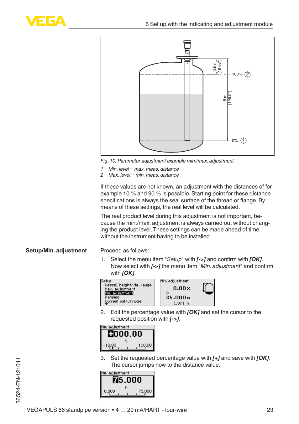 VEGA VEGAPULS 66 (≥ 2.0.0 - ≥ 4.0.0) standpipe ver. 4 … 20 mA_HART - four-wire User Manual | Page 23 / 52