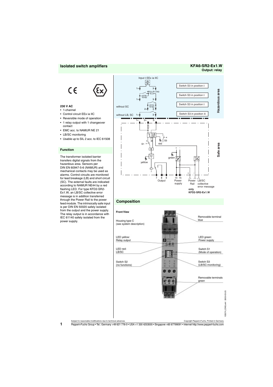 VEGA KFA6-SR2-Ex1.W User Manual | 3 pages