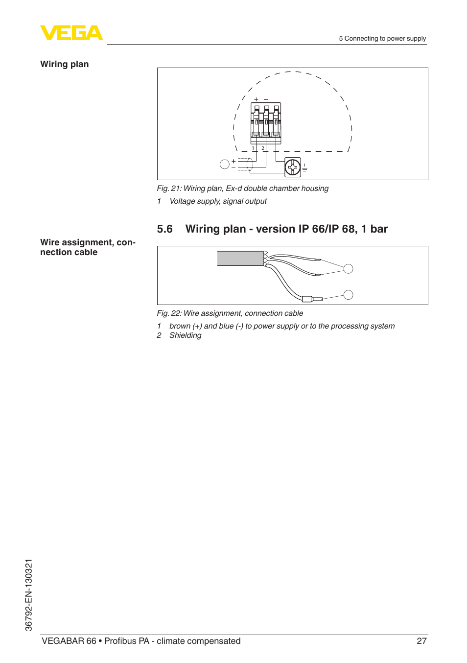 VEGA VEGABAR 66 Profibus PA - climate compensated User Manual | Page 27 / 76