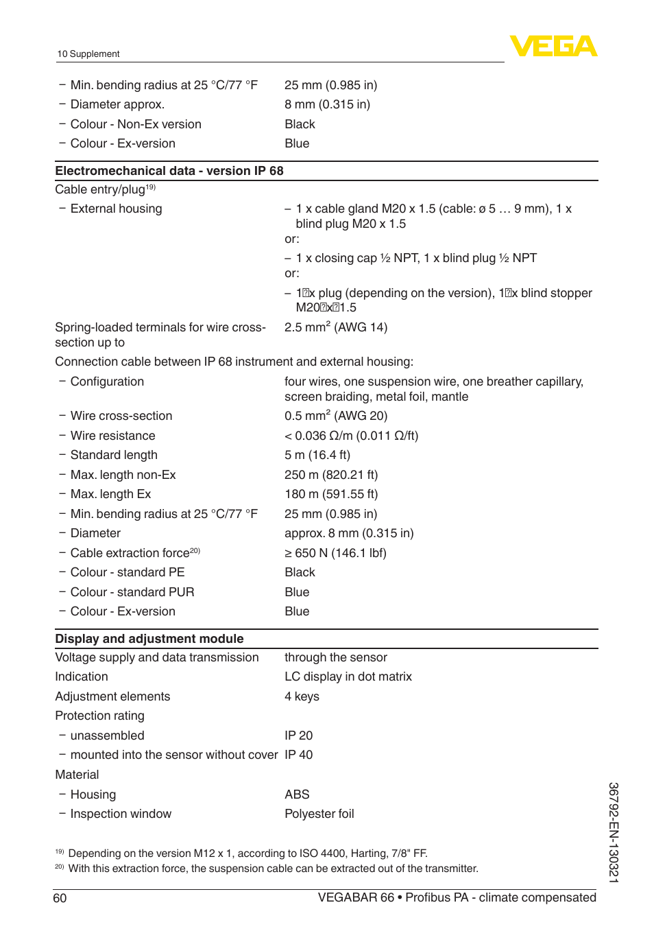 VEGA VEGABAR 66 Profibus PA - climate compensated User Manual | Page 60 / 76