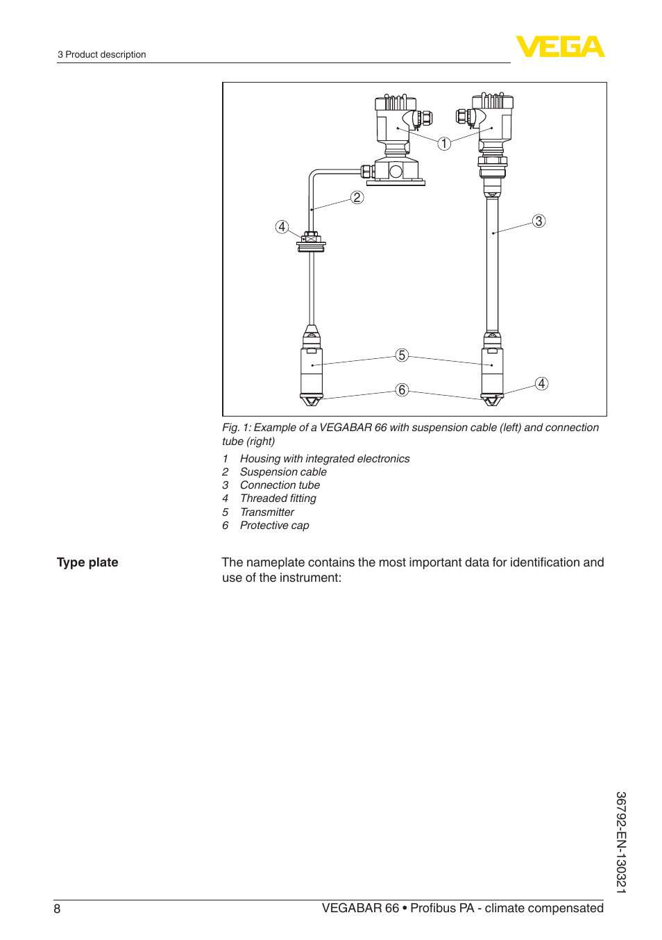 VEGA VEGABAR 66 Profibus PA - climate compensated User Manual | Page 8 / 76