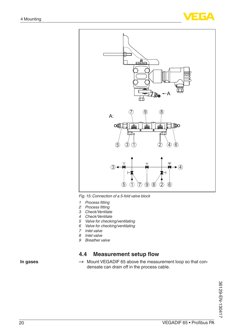 4 measurement setup flow | VEGA VEGADIF 65 Profibus PA User Manual | Page 20 / 96