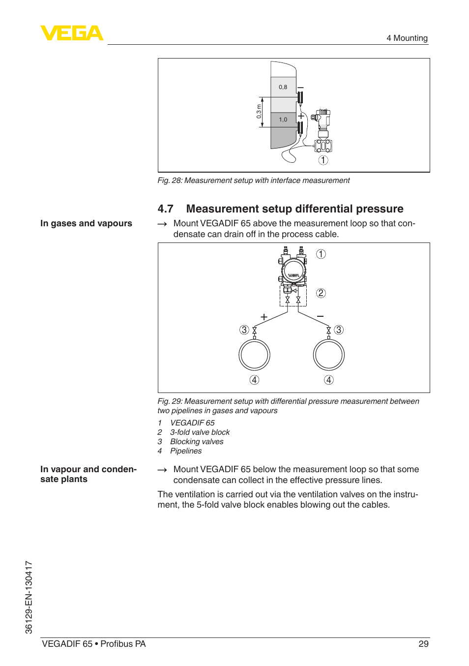 7 measurement setup differential pressure | VEGA VEGADIF 65 Profibus PA User Manual | Page 29 / 96