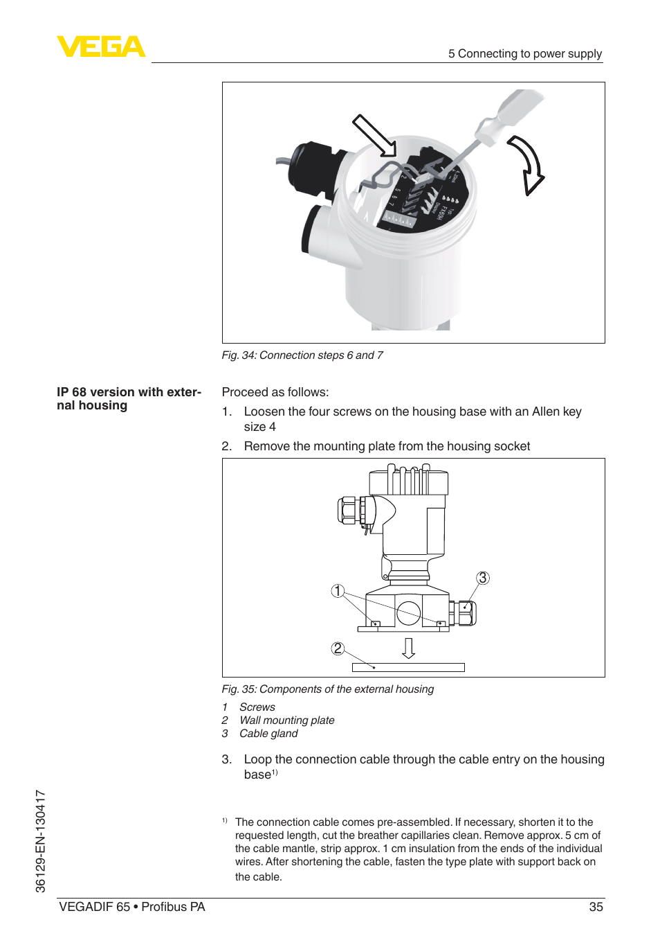 VEGA VEGADIF 65 Profibus PA User Manual | Page 35 / 96