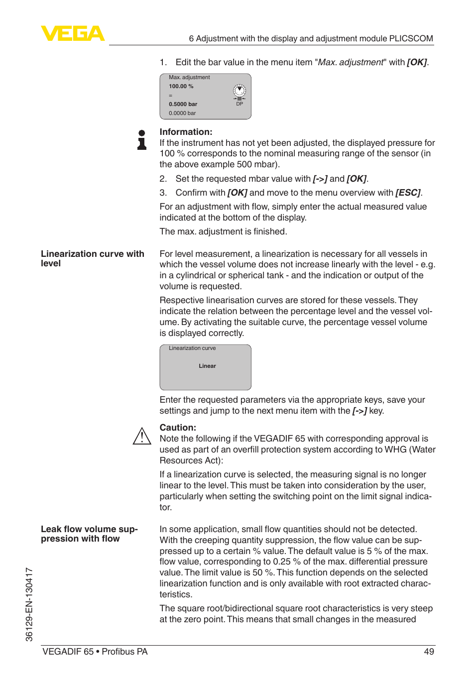 VEGA VEGADIF 65 Profibus PA User Manual | Page 49 / 96
