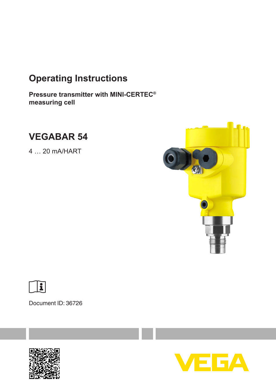VEGA VEGABAR 54 4 … 20 mA_HART User Manual | 72 pages