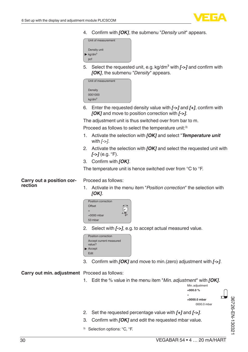 VEGA VEGABAR 54 4 … 20 mA_HART User Manual | Page 30 / 72