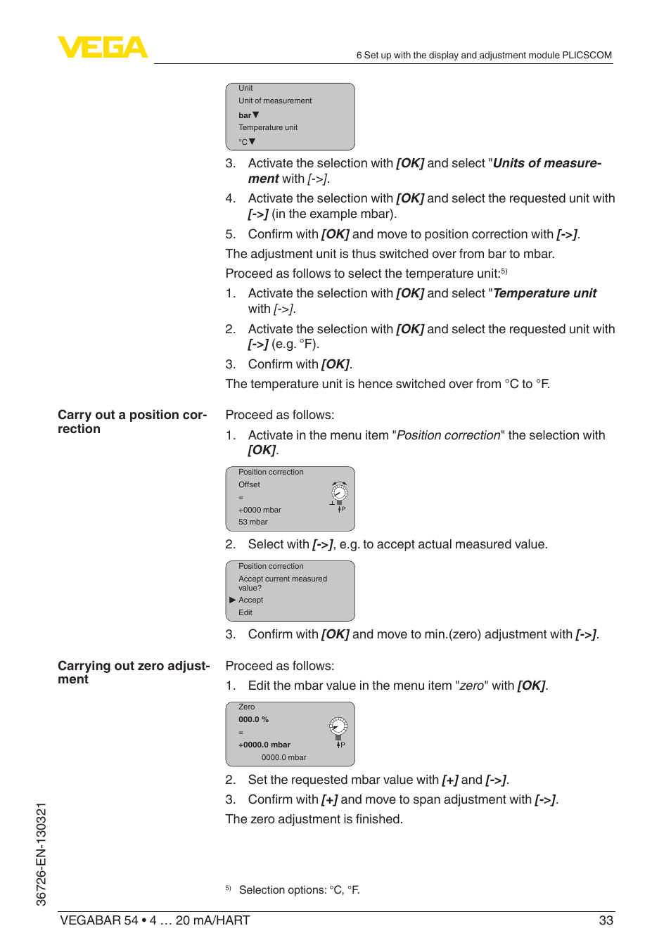 VEGA VEGABAR 54 4 … 20 mA_HART User Manual | Page 33 / 72