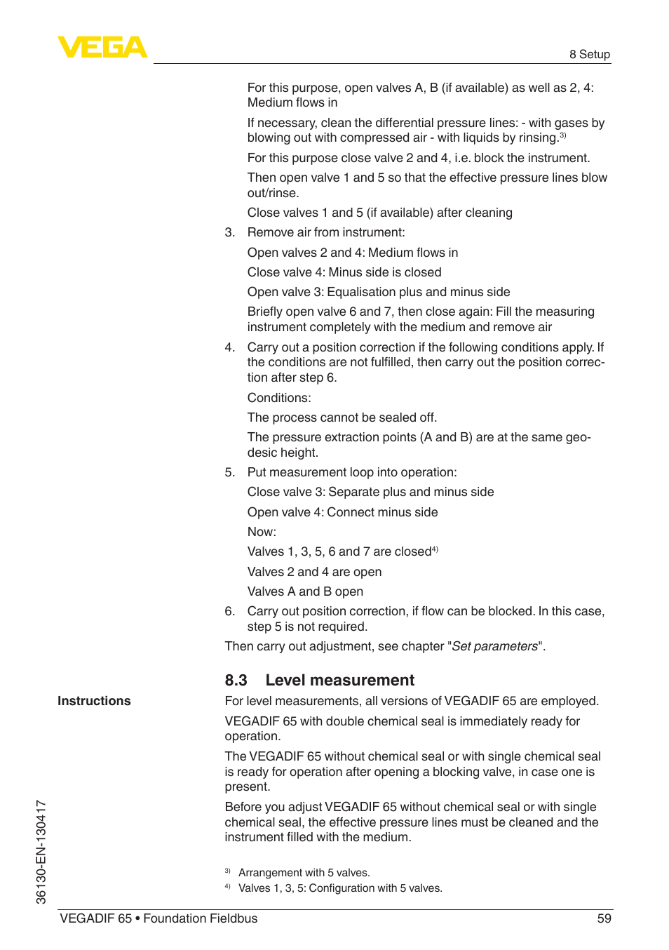 3 level measurement | VEGA VEGADIF 65 Foundation Fieldbus User Manual | Page 59 / 96