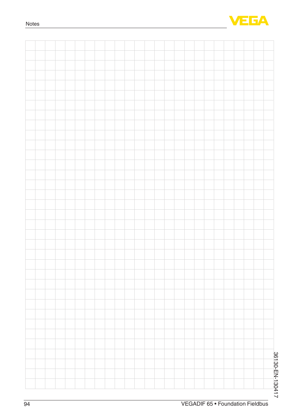 VEGA VEGADIF 65 Foundation Fieldbus User Manual | Page 94 / 96
