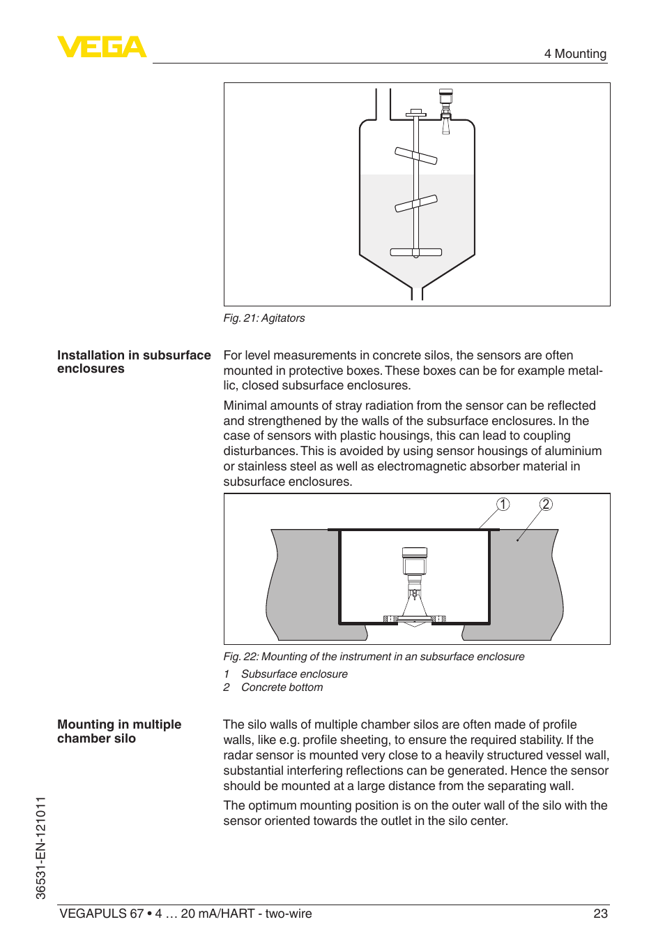 VEGA VEGAPULS 67 (≥ 2.0.0 - ≥ 4.0.0) 4 … 20 mA_HART - two-wire User Manual | Page 23 / 80