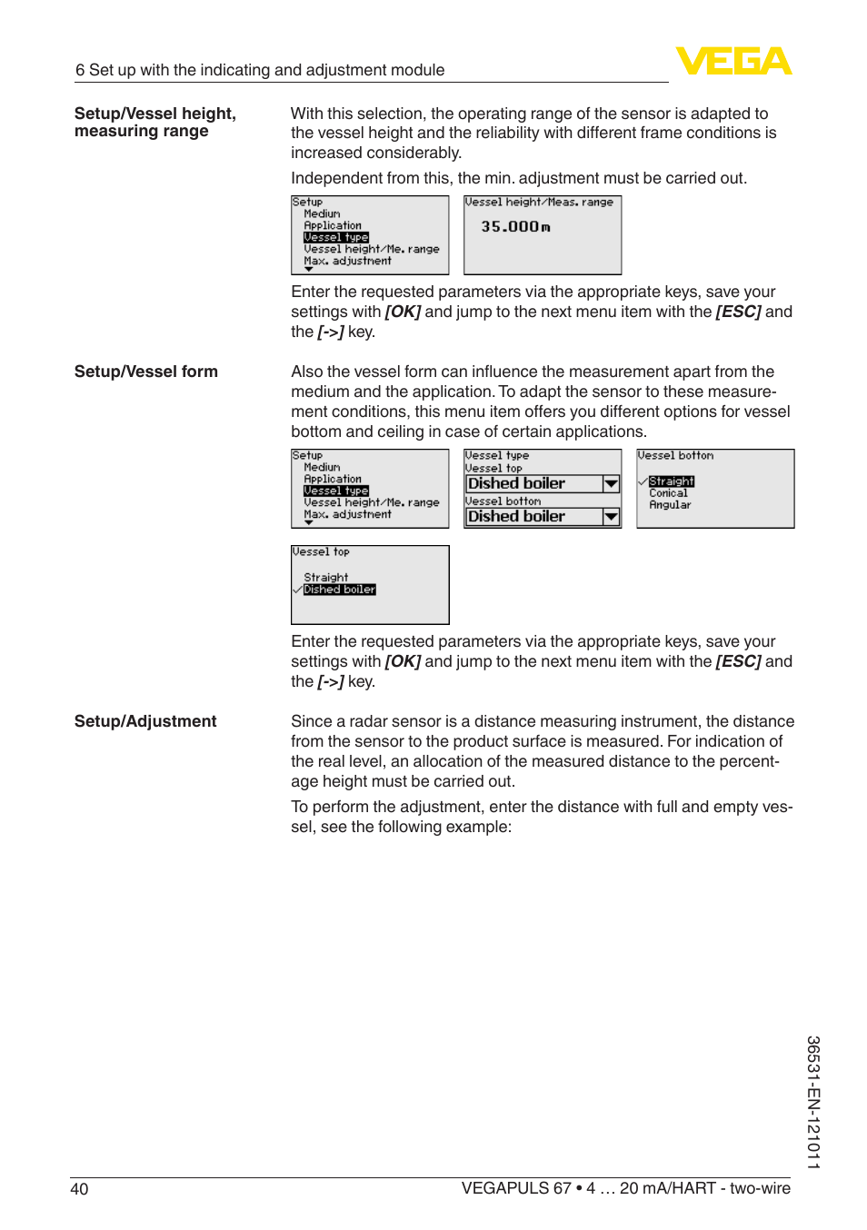 VEGA VEGAPULS 67 (≥ 2.0.0 - ≥ 4.0.0) 4 … 20 mA_HART - two-wire User Manual | Page 40 / 80