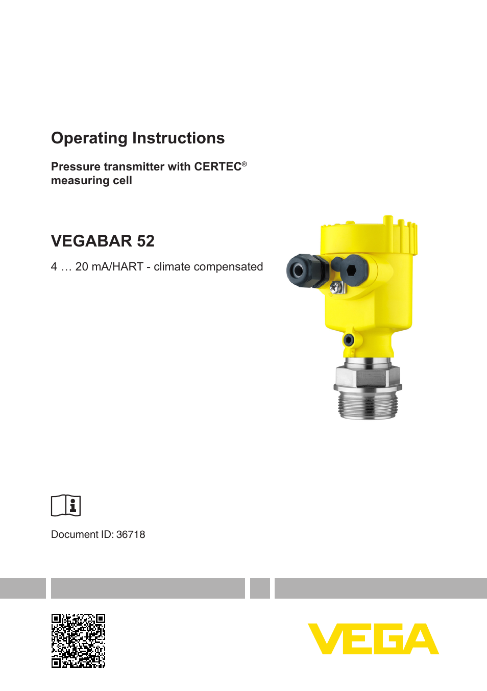 VEGA VEGABAR 52 4 … 20 mA_HART - climate compensated User Manual | 76 pages