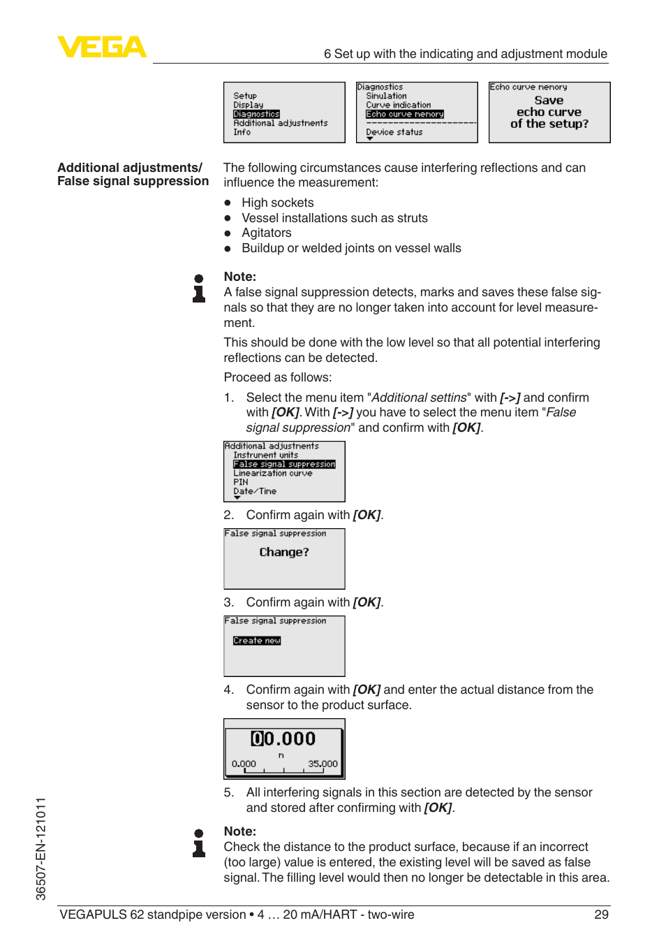 VEGA VEGAPULS 62 (≥ 2.0.0 - ≥ 4.0.0) standpipe ver. 4 … 20 mA_HART - two-wire User Manual | Page 29 / 64